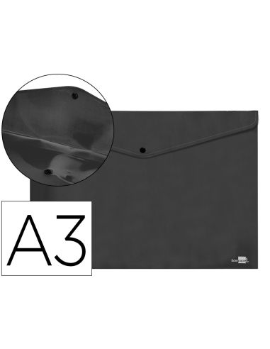 Carpeta Liderpapel Dossier Broche 44243 Polipropileno Din A3 Negro Opaco