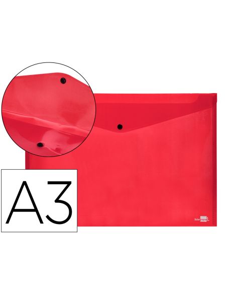 Carpeta Liderpapel Dossier Broche 44243 Polipropileno Din A3 Rojo Translucido