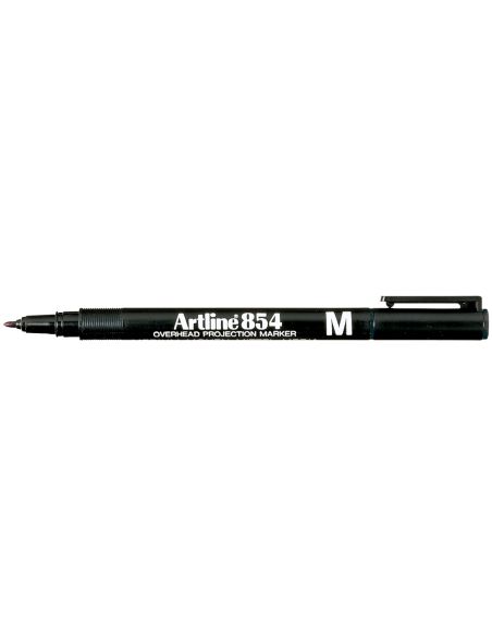 Rotulador Artline Retroproyeccion Punta Fibra Permanente Ek-854 Negro -Punta Redonda 1 Mm
