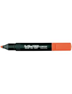 Rotulador Artline Fluorescente Ek-660 Rojo Punta Biselada 2