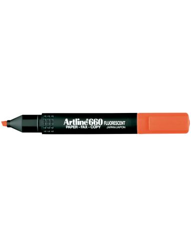 Rotulador Artline Fluorescente Ek-660 Rojo Punta Biselada