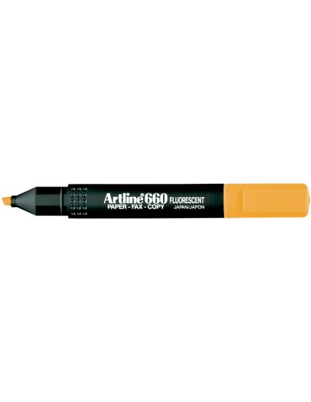 Rotulador Artline Fluorescente Ek-660 Naranja Punta Biselada