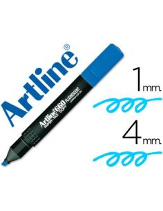 Rotulador Artline Fluorescente Ek-660 Azul Punta Biselada