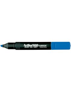 Rotulador Artline Fluorescente Ek-660 Azul Punta Biselada 2