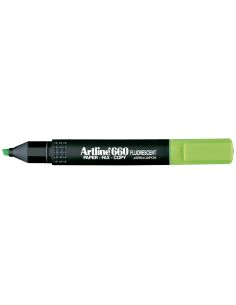 Rotulador Artline Fluorescente Ek-660 Verde Punta Biselada 2