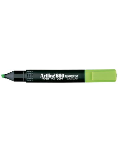 Rotulador Artline Fluorescente Ek-660 Verde Punta Biselada