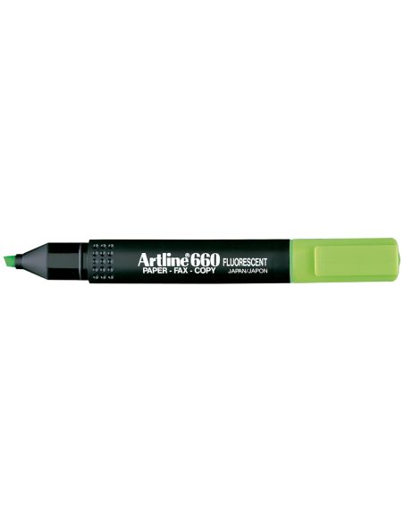 Rotulador Artline Fluorescente Ek-660 Verde Punta Biselada