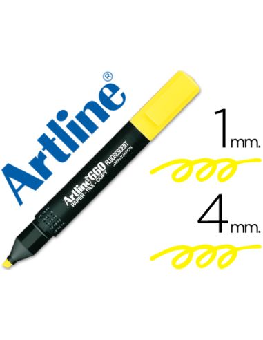 Rotulador Artline Fluorescente Ek-660 Amarillo Punta Biselada