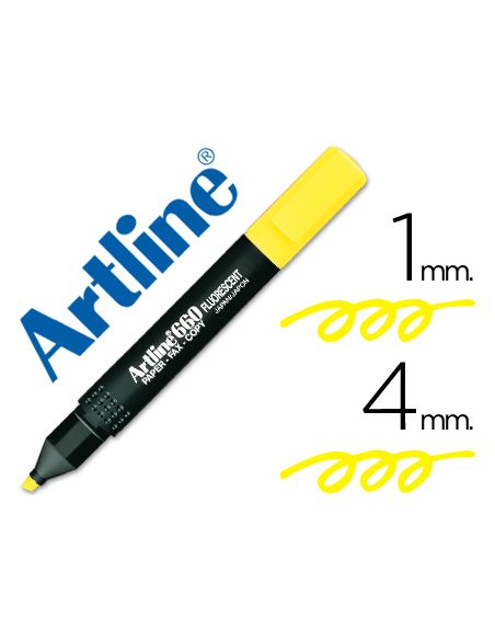 Rotulador Artline Fluorescente Ek-660 Amarillo Punta Biselada