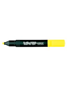 Rotulador Artline Fluorescente Ek-660 Amarillo Punta Biselada 2