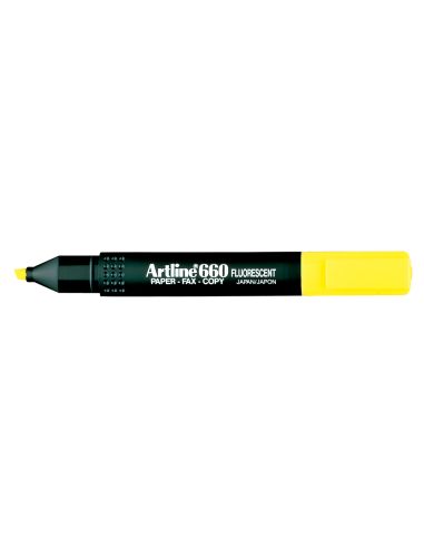 Rotulador Artline Fluorescente Ek-660 Amarillo Punta Biselada