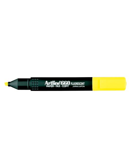 Rotulador Artline Fluorescente Ek-660 Amarillo Punta Biselada