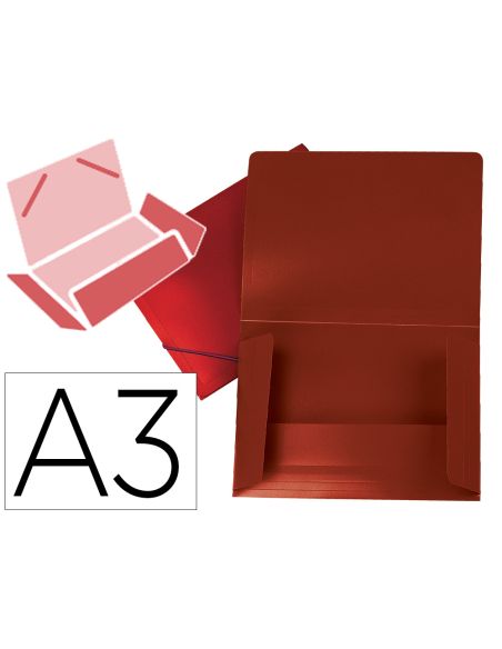Carpeta Liderpapel Portadocumentos Solapas Polipropileno Din A3 Rojo Translucido Lomo Flexible