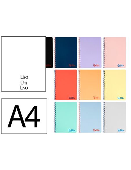 Cuaderno Espiral Liderpapel A4 Wonder Tapa Plastico 80H 90Gr Liso Colores Surtidos
