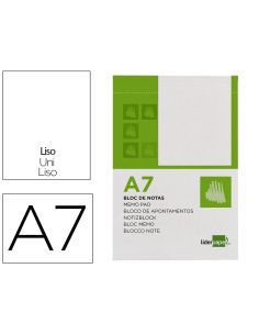 Bloc Notas Liderpapel Liso A7 80 Hojas 60G/M2 Perforado