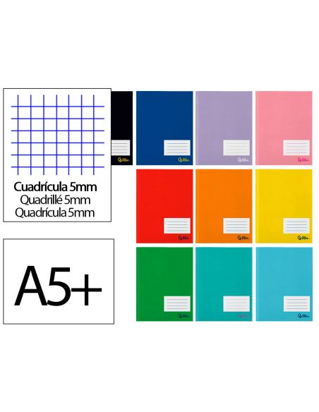 Libreta Liderpapel Smart A5 Plus 48 Hojas 75Gr Cuadro 5Mm Con Margen Colores Surtidos