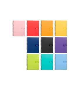 Cuaderno Espiral Liderpapel A4 Crafty Tapa Forrada 80H 90Gr Cuadro 4Mm Con Margen Colores Surtidos