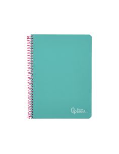 Cuaderno Espiral Liderpapel A4 Witty Tapa Dura 80H 90Gr Cuadro 4Mm Con Margen Color Turquesa 2