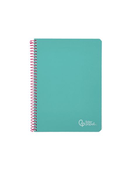 Cuaderno Espiral Liderpapel A4 Witty Tapa Dura 80H 90Gr Cuadro 4Mm Con Margen Color Turquesa