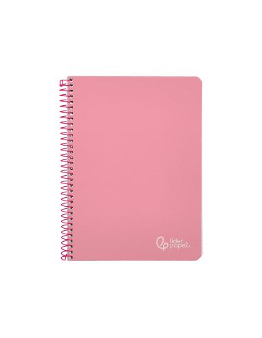 Cuaderno Espiral Liderpapel A4 Witty Tapa Dura 80H 90Gr Cuadro 4Mm Con Margen Color Rosa