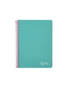 Cuaderno Espiral Liderpapel Din A5 Witty Tapa Dura 80H 90Gr Cuadro 4Mm Con Margen Color Turquesa 2