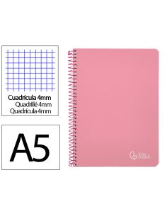 Cuaderno Espiral Liderpapel A5 Witty Tapa Dura 80H 90Gr Cuadro 4Mm Con Margen Color Rosa