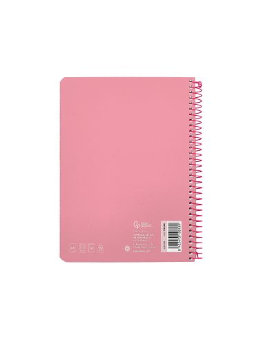 Cuaderno Espiral Liderpapel A5 Witty Tapa Dura 80H 90Gr Cuadro 4Mm Con Margen Color Rosa