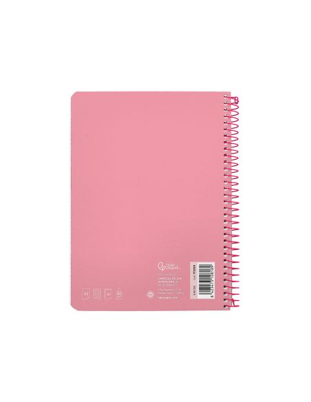 Cuaderno Espiral Liderpapel A5 Witty Tapa Dura 80H 90Gr Cuadro 4Mm Con Margen Color Rosa