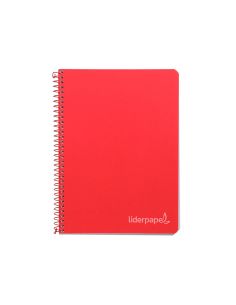 Cuaderno Espiral Liderpapel Cuarto Witty Tapa Dura 80H 75Gr Cuadro 4Mm Con Margen Color Rojo 2
