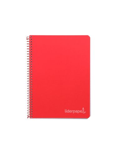 Cuaderno Espiral Liderpapel Cuarto Witty Tapa Dura 80H 75Gr Cuadro 4Mm Con Margen Color Rojo