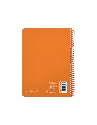 Cuaderno Espiral Liderpapel A5 Witty Tapa Dura 80H 90Gr Cuadro 4Mm Con Margen Color Naranja