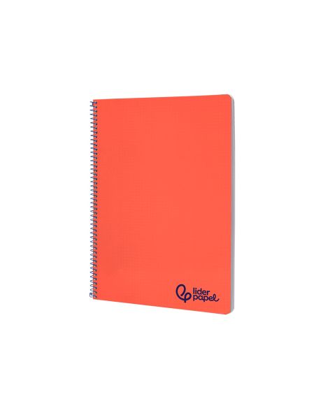 Cuaderno Espiral Liderpapel A4 Wonder Tapa Plastico 80H 90Gr Cuadro 4Mm Con Margen Color Rojo