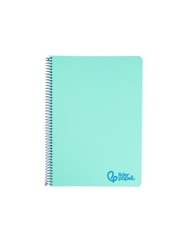 Cuaderno Espiral Liderpapel A4 Wonder Tapa Plastico 80H 90Gr Cuadro 4Mm Con Margen Color Verde Pastel