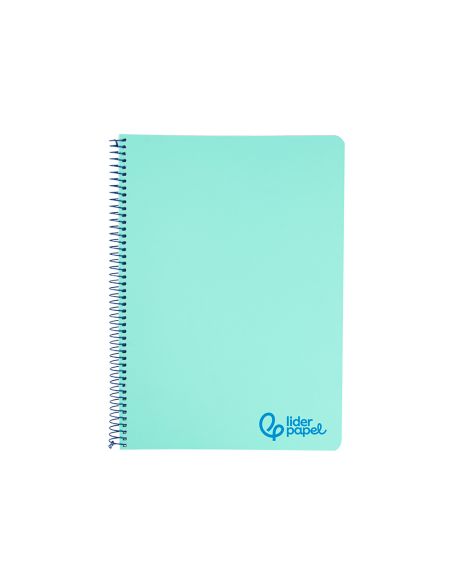Cuaderno Espiral Liderpapel A4 Wonder Tapa Plastico 80H 90Gr Cuadro 4Mm Con Margen Color Verde Pastel