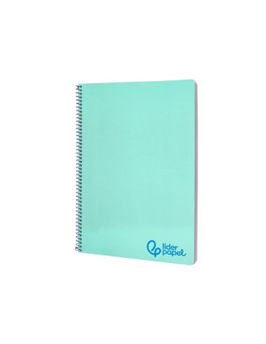Cuaderno Espiral Liderpapel A4 Wonder Tapa Plastico 80H 90Gr Cuadro 4Mm Con Margen Color Verde Pastel
