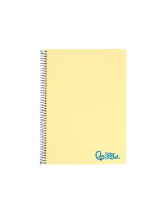 Cuaderno Espiral Liderpapel A4 Wonder Tapa Plastico 80H 90Gr Cuadro 4Mm Con Margen Color Amarillo 2