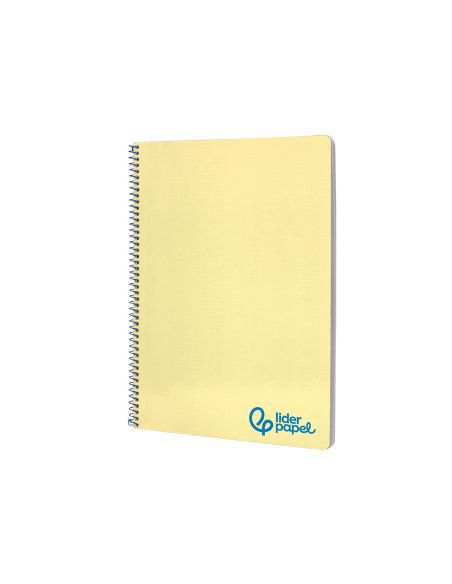 Cuaderno Espiral Liderpapel A4 Wonder Tapa Plastico 80H 90Gr Cuadro 4Mm Con Margen Color Amarillo