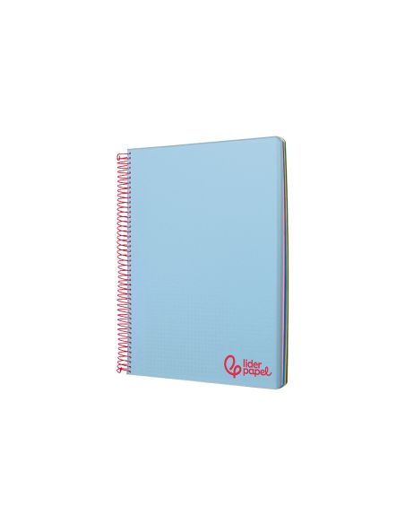 Cuaderno Espiral Liderpapel A7 Micro Wonder Tapa Plastico 100H 90Gr Cuadro 5Mm 4 Bandas Color Celeste