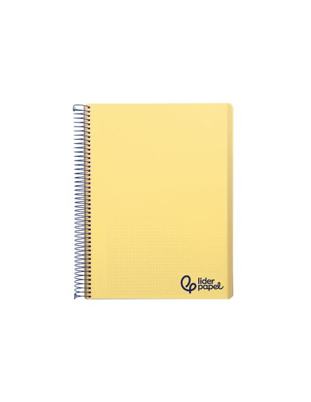 Cuaderno Espiral Liderpapel A7 Micro Wonder Tapa Plastico 100H 90Gr Cuadro 5Mm 4 Bandas Color Amarillo