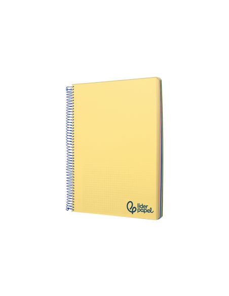 Cuaderno Espiral Liderpapel A7 Micro Wonder Tapa Plastico 100H 90Gr Cuadro 5Mm 4 Bandas Color Amarillo