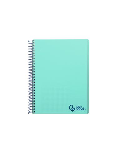 Cuaderno Espiral Liderpapel A6 Micro Wonder Tapa Plastico 120H 90 Gr Cuadro 5Mm 4 Bandascolor Verde Pastel Turquesa