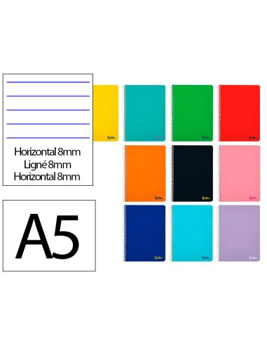 Cuaderno Espiral Liderpapel Din A5 Smart Tapa Blanda 80H 75Gr Horizontal 8Mm Con Margen Colores Surtidos