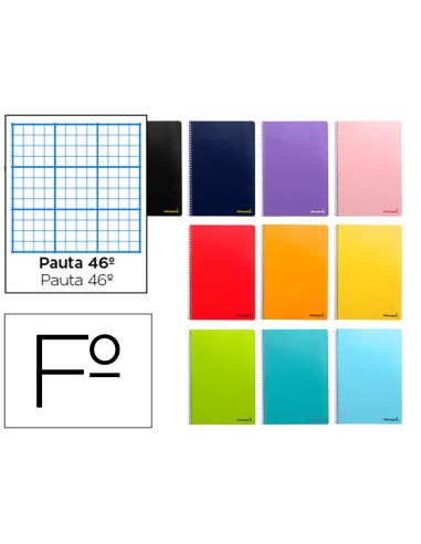 Cuaderno Espiral Liderpapel Folio Smart Tapa Blanda 80H 60Gr Rayado Nº46 Colores Surtidos