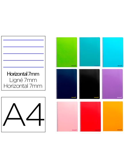 Cuaderno Espiral Liderpapel A4 Micro Smart Tapa Blanda 80H 60Gr Horizontal 7Mm Doble Margen 4 Taladros Colores