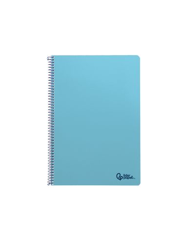 Cuaderno Espiral Liderpapel A4 Smart Tapa Blanda 80H 75Gr Cuadro 4Mm Con Margen Color Celeste