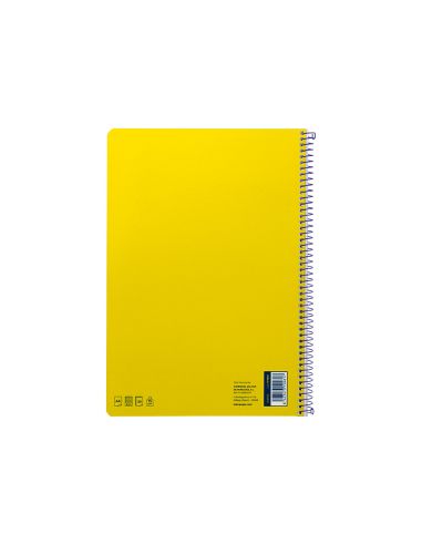 Cuaderno Espiral Liderpapel A4 Smart Tapa Blanda 80H 75Gr Cuadro 4Mm Con Margen Color Amarillo