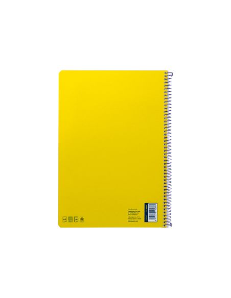 Cuaderno Espiral Liderpapel A4 Smart Tapa Blanda 80H 75Gr Cuadro 4Mm Con Margen Color Amarillo