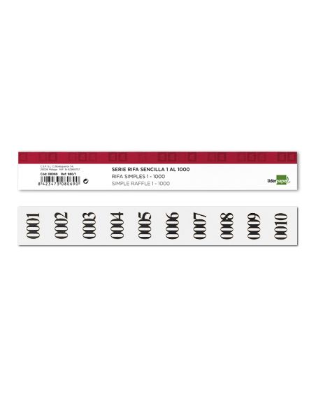 Tira De Rifa Liderpapel Sencilla 1 Al 1000