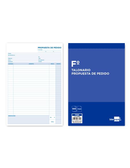 Talonario Liderpapel Pedidos Folio Original 125