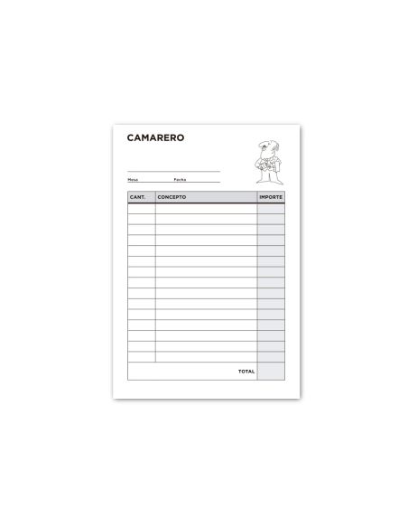 Talonario Liderpapel Camarero Octavo Sin Iva 102